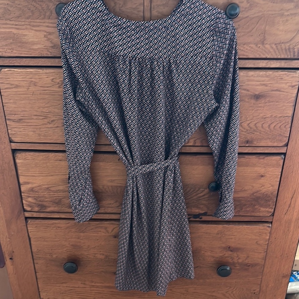 Navy LOFT shirt dress, MP - Picture 2 of 4